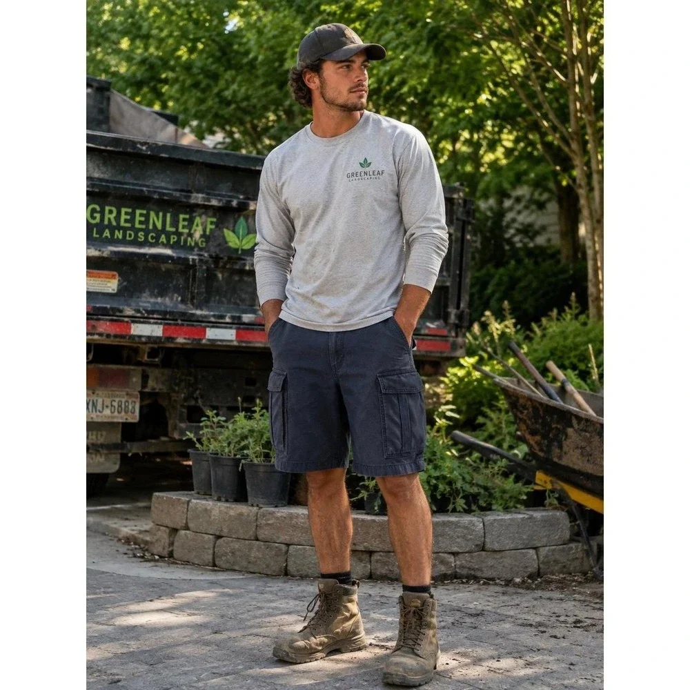 Carhartt Navy Cargo Relaxed Fit Shorts (Sz 34) Work wear